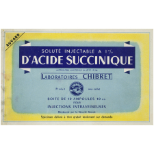 Buvard publicitaire. Soluté injectable d'acide succinique.