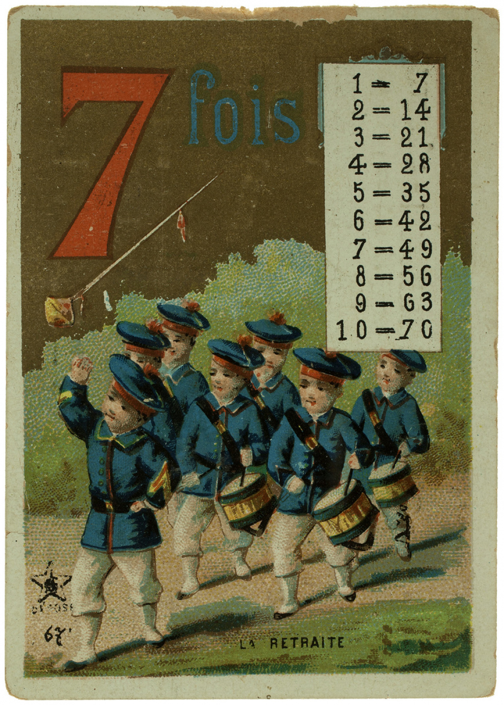 Cartes réclame. A la Botte Rouge. Les chiffres. 