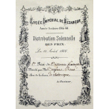 Ex-praemio . Lycée impérial de Besançon. Année scolaire 1865-1866.