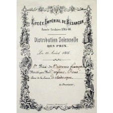 Ex-praemio . Lycée impérial de Besançon. Année scolaire 1865-1866.