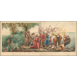 Cristobal Colon tomando posesion de la terra descobienta en nombre de los Reyes Catolicas Don Fernando y dona Isabel. 