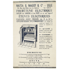 Buvard publicitaire. Fourétuves et étuves électriques. Natta & Nagot & Cie.