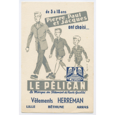 Buvard publicitaire. Le Pélican. Pierre, Paul et Jacques.