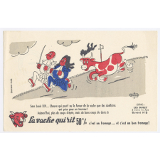 Buvard publicitaire. La vache qui rit. Duel au temps de Louis XIV.