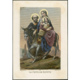 Image religieuse. La fuite en Egypte.