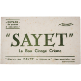 Buvard publicitaire. Sayet le bon cirage crème.