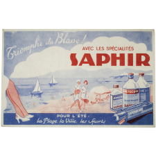Buvard publicitaire. Triomphe du blanc avec les spécialités Saphir.