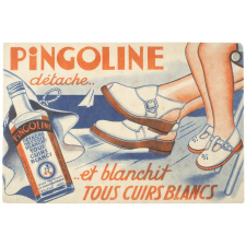 Buvard publicitaire. Pingoline détache et blanchit tous cuirs blancs.