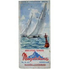 Buvard publicitaire. Biscottes Magdeleine. Une course de voiliers.