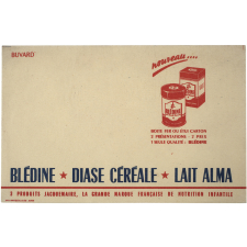 Buvard publicitaire. Jacquemaire. Blédine - Diase céréale - Lait Alma.
