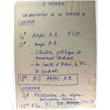 5 février - Organisation de la journée.