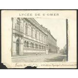 Lycée de St Omer : façade rue Gambetta, Bibliothèque municipale, Bâtiment constuit 1852.