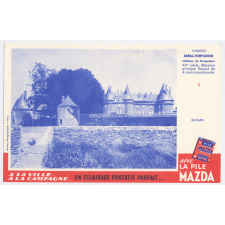 Buvard publicitaire. Arnac-Pompadour. Pile Mazda.