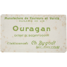 Buvard publicitaire. Ouragan, extrait de siccatif liquide.