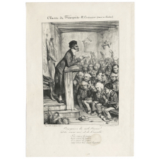 Classe de français. Me. Contrarius (dans sa chaire).
