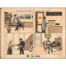 Tableaux muraux. 34 Leçons de Choses en Images sans paroles. 21- Le feu. 22- La poste.