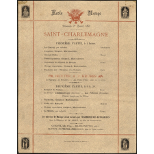 Saint-Charlemagne. École Monge. Dimanche 1er février 1885. Programme 