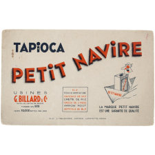 Buvard publicitaire. Tapioca Petit Navire.