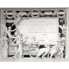 Exposition Universelle de 1889. Le jury international des récompenses décerne un diplôme de médaille d'argent.
