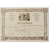 Diplôme de membre correspondant de la Société d'Instruction Nationale et du Bien Public.