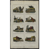 Fables de La Fontaine et autres bestiaires. Planche de l'imagerie de Lille. 