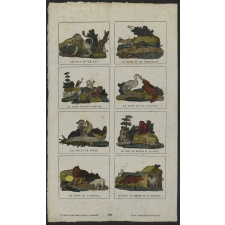 Fables de La Fontaine et autres bestiaires. Planche de l'imagerie de Lille.