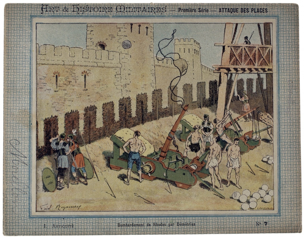Bombardement de Rhodes par Démétrius - Art et Histoire militaires - Première Série-Attaque des places. I. Antiquité. N°7