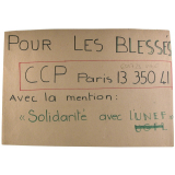 Pour les blessés - Avec la mention : Solidarité avec l'UNEF.
