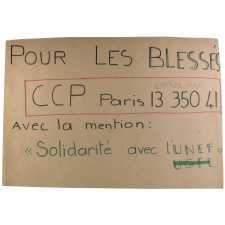 Pour les blessés - Avec la mention : Solidarité avec l'UNEF.