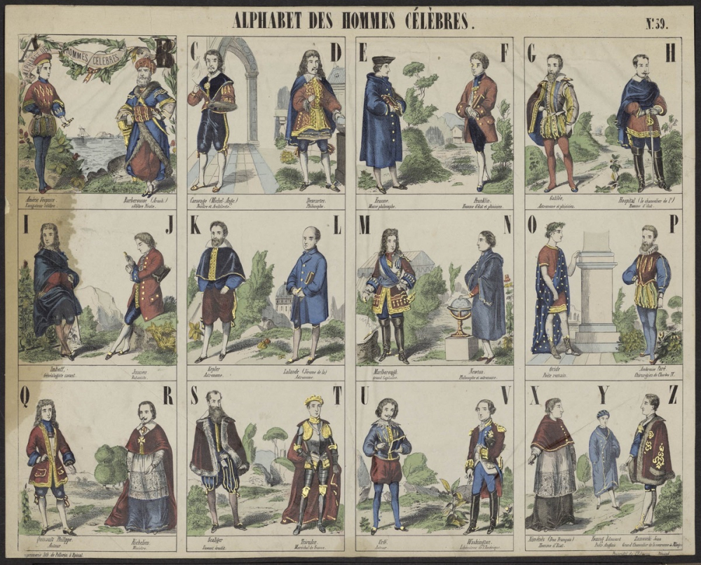 Alphabet des hommes célèbres.
