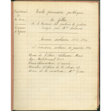 Cahier journalier / Ecole primaire publique de filles de l'Avenue du Palais de Justice - Ajaccio.