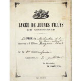 Ex-praemio . Lycée de jeunes filles de Grenoble.