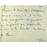 Monsieur le Doyen Marc Zamansky demande instamment d'éviter toute manifestation ou provocation.