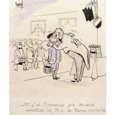 Et j'ai l'immense joie de vous remettre le Prix de bonne conduite.