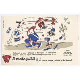 Buvard publicitaire. La vache qui rit. Duel au temps des Mérovingiens. 
