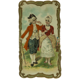 Cartes réclame. Chocolat Poulain. Portrait de couples d'enfants. 
