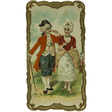 Cartes réclame. Chocolat Poulain. Portrait de couples d'enfants.