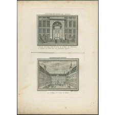 College de Louis le Grand - Principale cour Du College de Louis le Grand. Ouvert en 1564, sous le nom de college de Clermont, et déclaré en 1682, être de fondation royale.