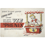 Buvard publicitaire. Assurance Vie Au Phénix. Confiserie. 
