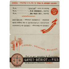 Buvard publicitaire. Gayet-Bériot et Fils.