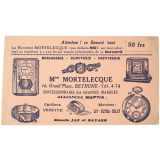 Buvard publicitaire. Maison Mortelecque.
