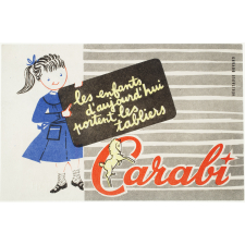 Buvard publicitaire. Les enfants d'aujourd'hui portent les tabliers Carabi.