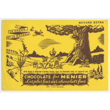 Buvard publicitaire. Le chêne et le roseau. Chocolats fins Menier.