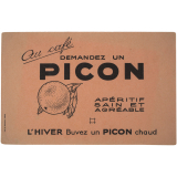 Buvard publicitaire. Au café demandez un Picon.