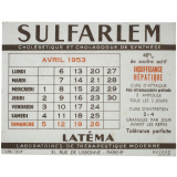 Buvard publicitaire. Sulfarlem. Calendrier d'Avril 1953.