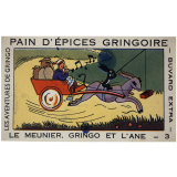 Buvard publicitaire. Pain d'épices Gringoire. Le meunier, Gringo et l'âne - n°3. 