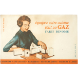 Buvard publicitaire. Equipez votre cuisine tout au gaz. Tarif binome.