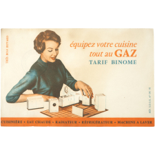 Buvard publicitaire. Equipez votre cuisine tout au gaz. Tarif binome.