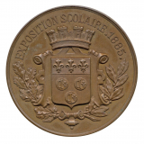 Médaille de l'Exposition Scolaire de 1885. Dép. d'Eure-et-Loir