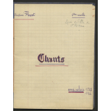 Cahier de chants. 